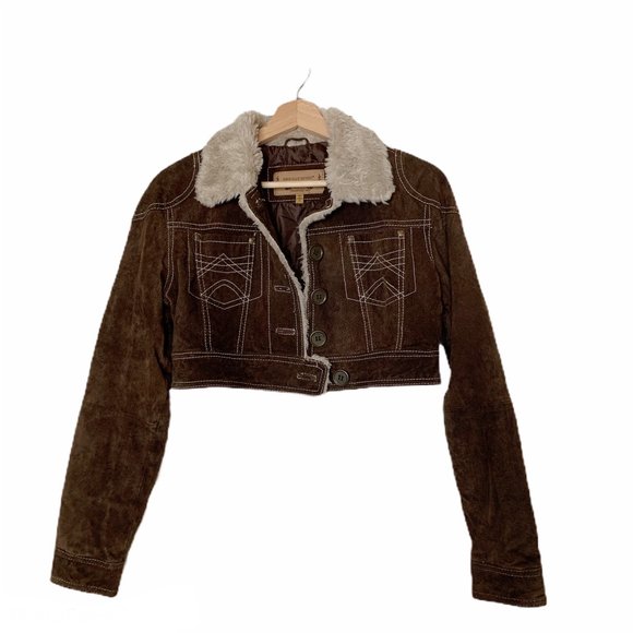 Vintage Jackets & Blazers - Marcelle Renee Genuine Leather Cropped Jacket S